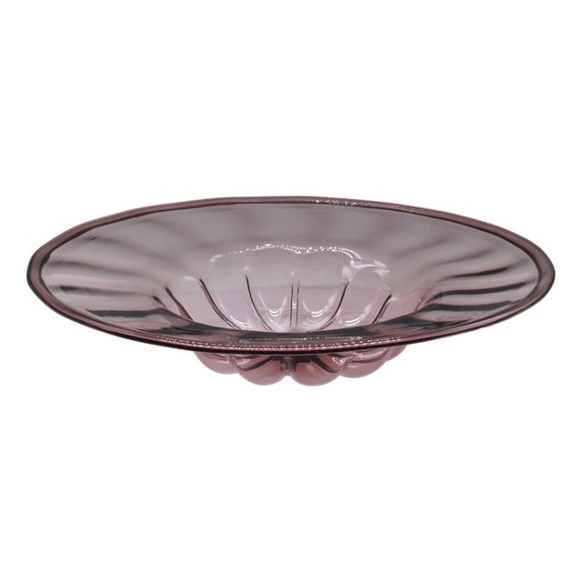 Mauve Murano Glass Plate by Vittorio Zecchin for MVM Cappellin, Italy, 1920s For Sale