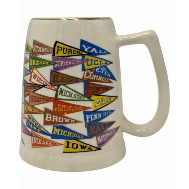Vintage College University Banner Pennants Ceramic Stein Mug For Sale - Image 11 of 11
