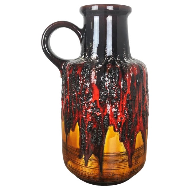 Large Multi-Colored Fat Lava Ceramic Vase from Scheurich, 1970s For Sale