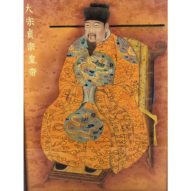 From a New York City estate, we have a rare pleasure to offer you this Large Antique Chinese Reverse Painting on Glass....