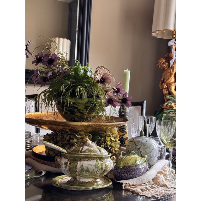 Ceramic Vintage Italian Hand Painted and Glazed Candle Holders - A Pair For Sale - Image 7 of 10