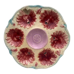 19th Century Majolica Oyster Plate Samuel Lear