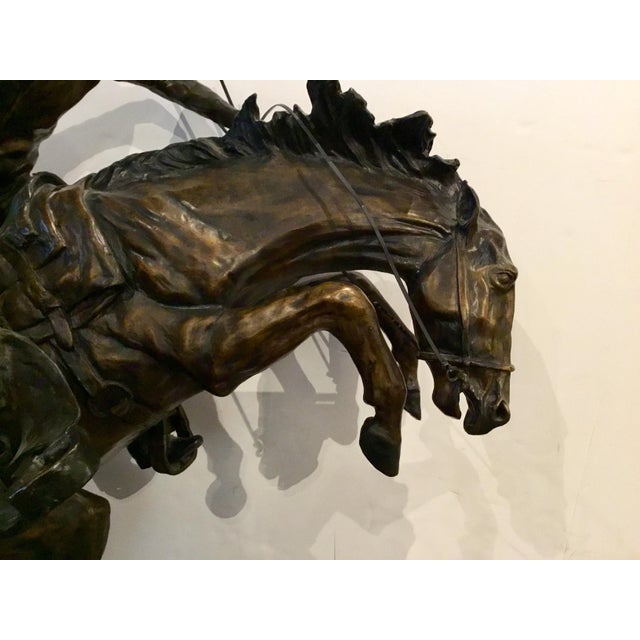 “Bronco Buster” Signed By Frederic Remington Bronze Horse and Rider