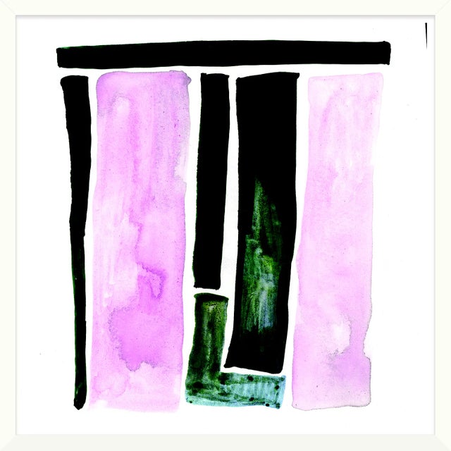 Meditative washes of taffy pink intermingle with inky black lines creating compositions that are geometric yet organic in...