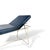 Metal Mid-Century Modern Streamline Adjustable Chaise Lounge in Blue Vinyl and Chrome For Sale - Image 7 of 9