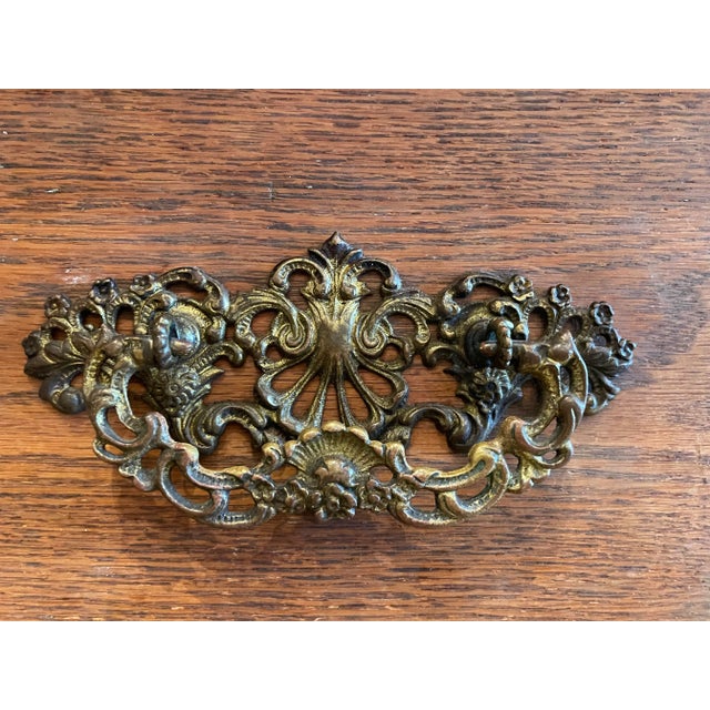 Brown Antique 4-Drawer Dresser With Detailed Iron Hardware For Sale - Image 8 of 12