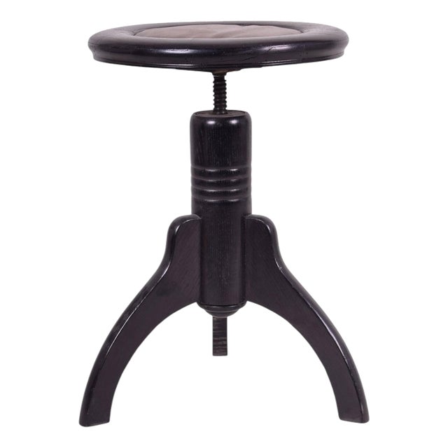 Art Deco Piano Swivel Stool in Oak, Czech, 1920s For Sale