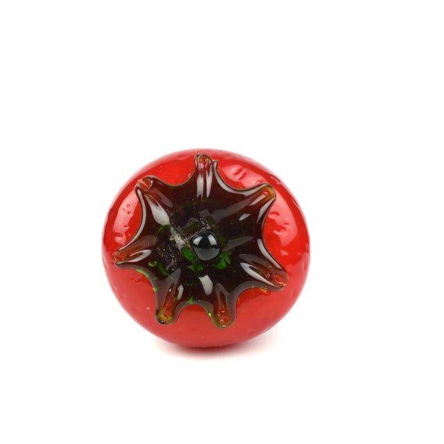 Mid-Century Modern Vintage Hand Blow Glass Strawberry Figurine Model For Sale - Image 3 of 5