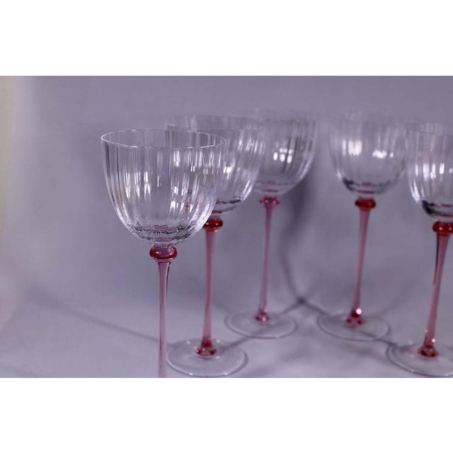 Pink Wine and Champaign Glasses, 1970s, Set of 18 For Sale - Image 8 of 11
