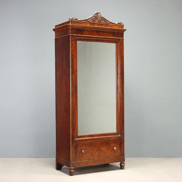 Louis Philippe Wardrobe in Walnut and Burl Walnut For Sale - Image 10 of 10