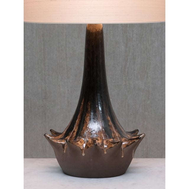 Large Sculptural Ceramic Table Lamp from Niels Preben Larsen, Denmark, 1970s For Sale - Image 9 of 13