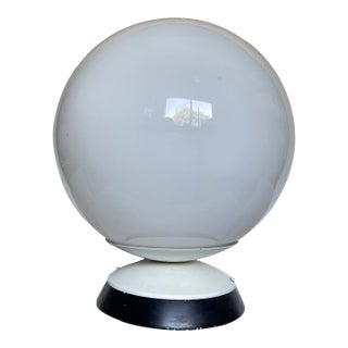 Mid-Century Space Age Opaline Glass Orb Table Lamp For Sale