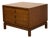 Vintage Walnut Three-Drawer Nightstand With Brass Campaign Hardware For Sale