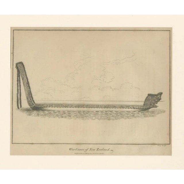 Early 19th Century Grieg, War Canoe of New Zealand, Māori Waka, 1802, Print For Sale - Image 5 of 10