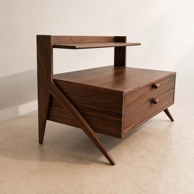 Brown Perfume Tray With Drawers, Solid Walnut Vanity Organizer, Makeup Skincare Perfume Display Shelf For Sale - Image 8 of 10