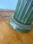 Metal Vintage Oversized Green and Gold Carved Table Lamp With Drum Shade For Sale - Image 7 of 9