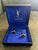 Rare YVES SAINT LAURENT "YSL" Gold Plate Cufflinks In Original Blue Velvet Case For Sale - Image 18 of 18