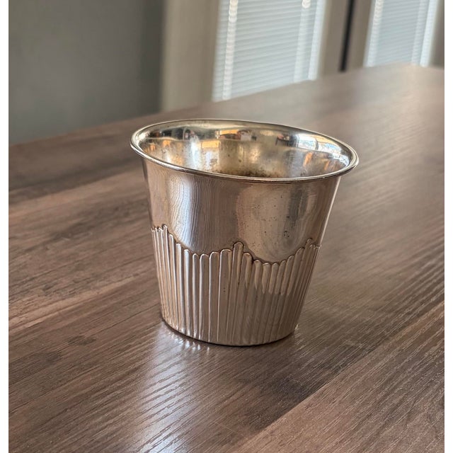 Vintage Silverplate Half-Fluted Julep Tumbler Cup For Sale In Phoenix - Image 6 of 7