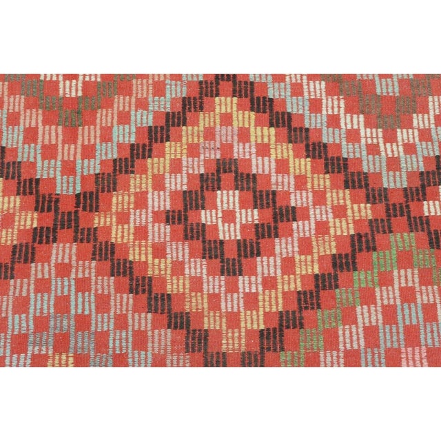 Vintage Diamond Turkish Kilim Rug - 69" X 121" For Sale - Image 9 of 13