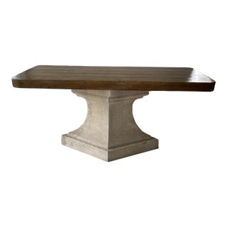 Late 20th C. Michael Taylor Wood Stone Console For Sale