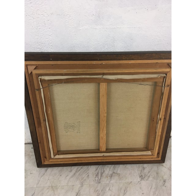 Textile Vintage Oil on Canvas, Listed Artist For Sale - Image 7 of 10