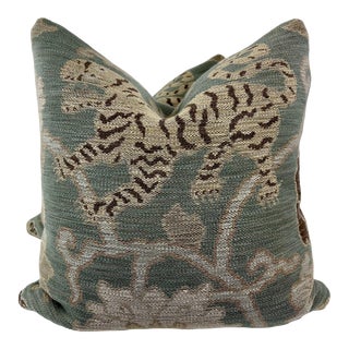 Schumacher "Khotan Weave" in Mineral 22" Pillows-A Pair For Sale