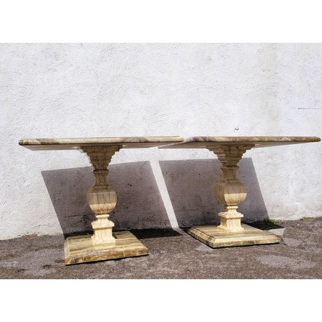 20th Century Faux-Marble Painted Tables, 1950s, Set of 2 For Sale - Image 11 of 13