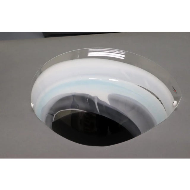 Italian Wall Lamp Murano Hand Blown Transparent Glass For Sale - Image 13 of 13