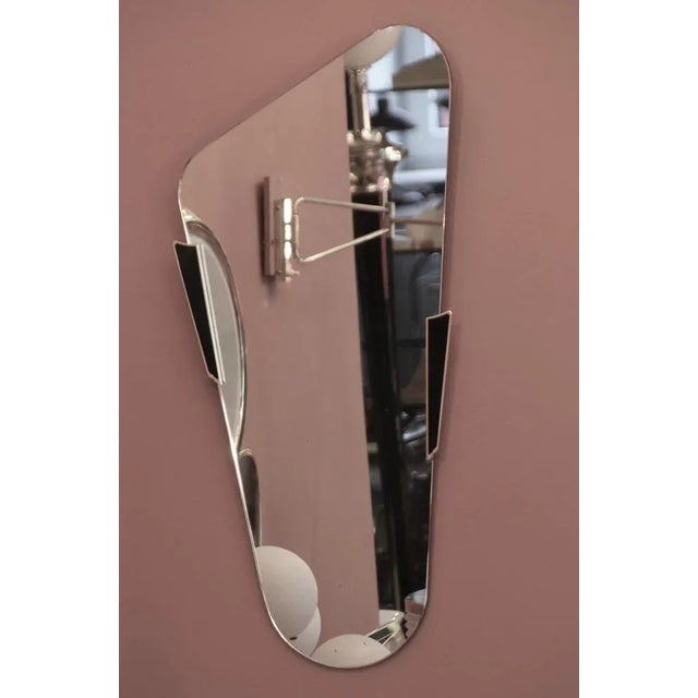 Black Large Mid-Century Wall Mirror, 1950s For Sale - Image 8 of 8