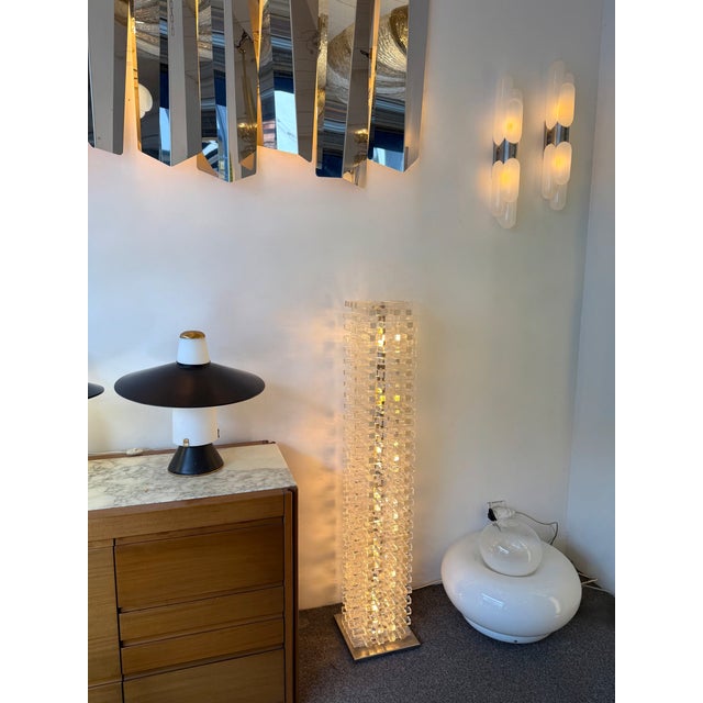 Mid-Century Modern Glass Tower Floor Lamp by Poliarte, Italy, 1970s For Sale - Image 6 of 12