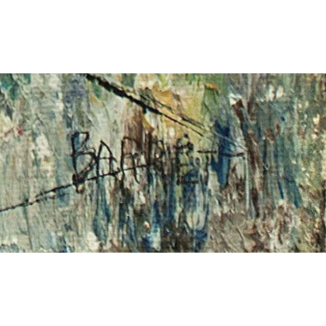 Mildred Barrett, Woman in Apron With Basket of Flowers, Oil Painting For Sale - Image 4 of 4