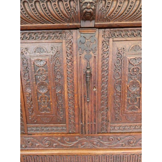 Antique English Country Oak Cupboard on Stand, 1730 For Sale - Image 10 of 18