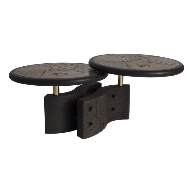 Two-Tier Modular Brutalist Coffee Table by Paul Kingma, 1980s For Sale
