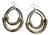 Vintage Boho Chic Mixed Metal Double Hoop Statement Earrings For Sale