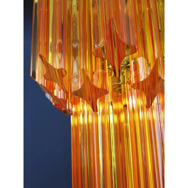 Vintage Italian Amber Murano Glass Chandelier, 1982 For Sale - Image 12 of 16