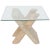 Tessellated Stone Rounded X-Shape Base Side Occasional Square Glass Top Table For Sale - Image 13 of 13