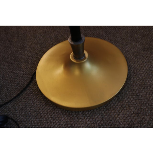 French Art Deco Black & Gold Floor Lamp Torchiere , 1930's For Sale - Image 9 of 18