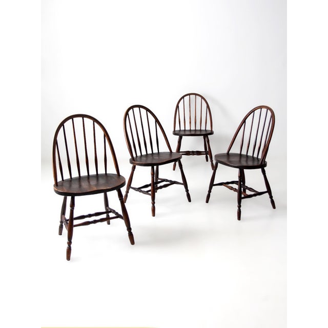 Antique Windsor Dining Chairs Set of 4 For Sale - Image 10 of 14