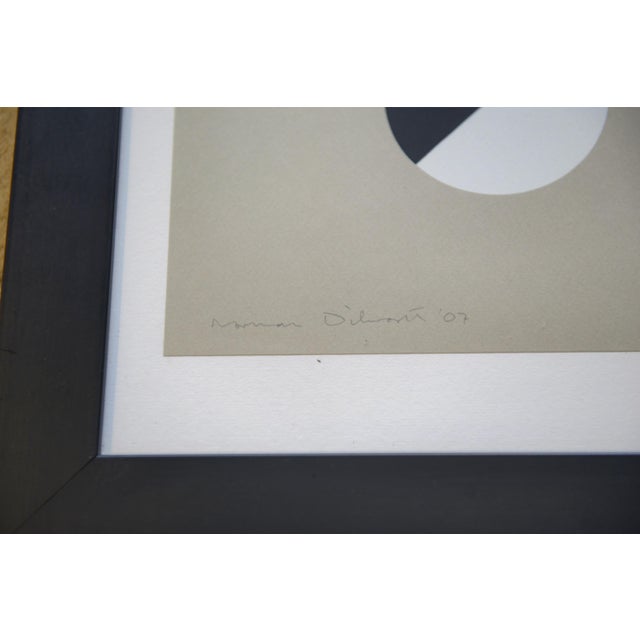 Original silkscreen print by Norman Dilworth, dated 2007, numbered 7/12. Abstract composition in black and white,...