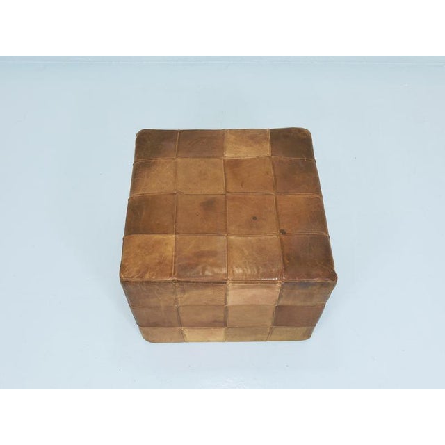 Patchwork Leather Cube Ottoman from de Sede, Switzerland, 1970s For Sale - Image 15 of 18