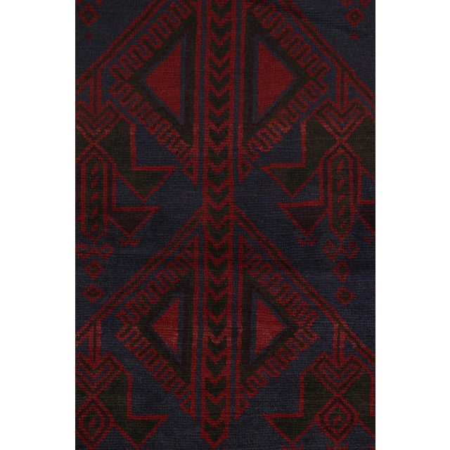 2010s Rug & Kilim’s Baluch Tribal Rug With Burgundy and Navy Blue Geometric Patterns For Sale - Image 5 of 8