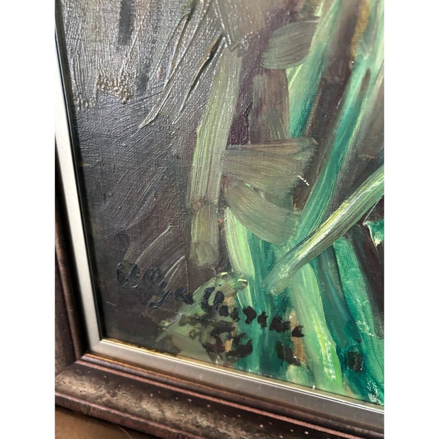 Late 20th Century Original Framed Floral Oil Painting For Sale - Image 5 of 8