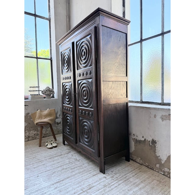 Basque Oak Wardrobe by Dudouyt, 1950s For Sale - Image 9 of 18