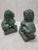 Green Antique Fengshui Chinese Bronze Guardian Lion Foo Dog Statue Sculptures - A Pair For Sale - Image 8 of 10