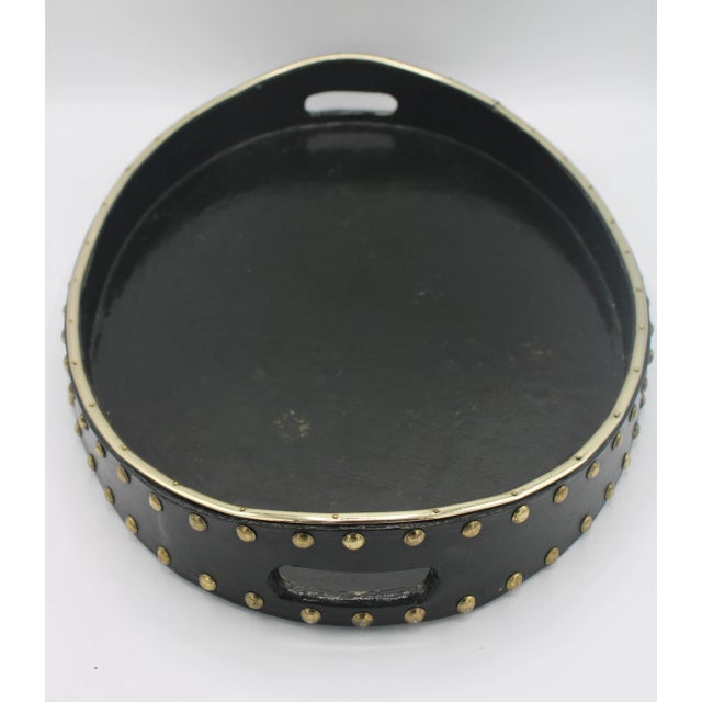1960s Mid Century Modern Black and Gold Wooden Tray For Sale - Image 5 of 10