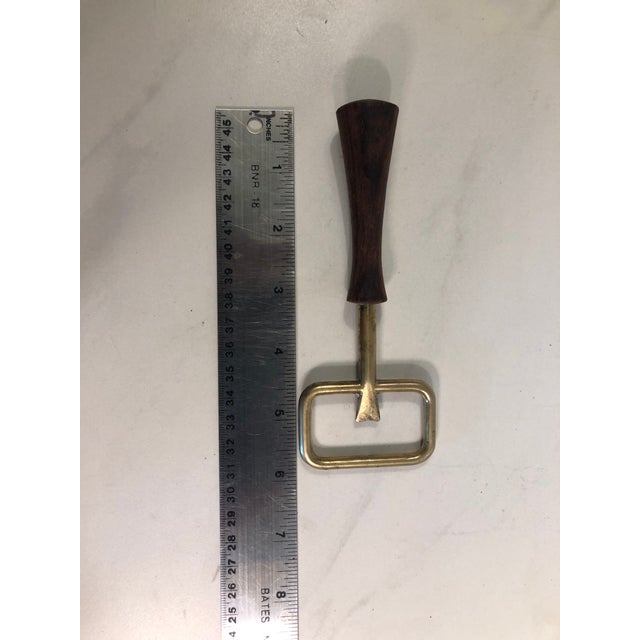 Wood 1970s Italian Contemporary Brass and Wood Bottle Opener For Sale - Image 7 of 7