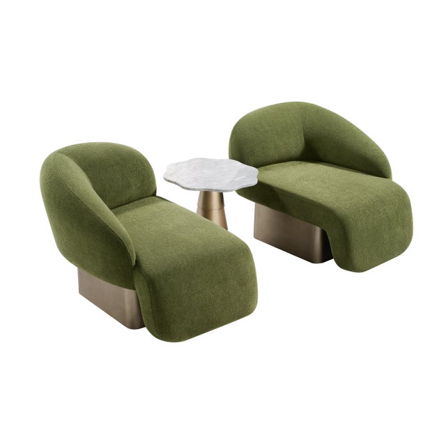 This green modern lounge chair wrapped in soft boucle fabric feels like a cozy hug every time you sit down. With its chic...
