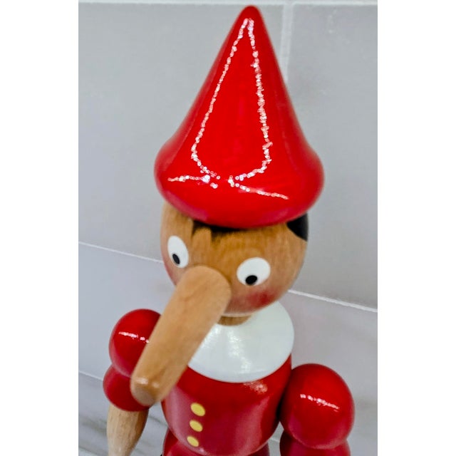 Traditional Vintage Mastro Geppetto Pinocchio Wooden Toy Figure – Made in Italy For Sale - Image 3 of 12