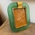 A Barovier Style Art Deco Green Murano Glass and Brass Italian Picture Frame For Sale - Image 11 of 11