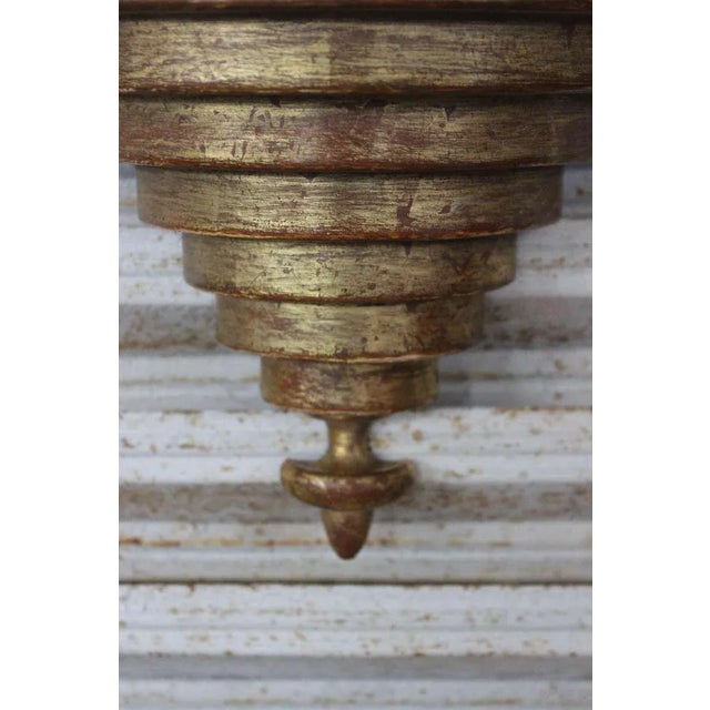 Gold Pair of Venetian Style Giltwood Wall Brackets For Sale - Image 8 of 11